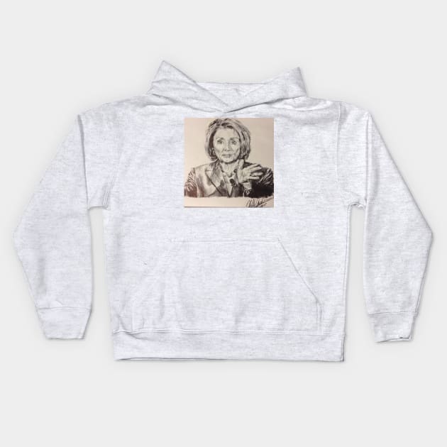 House Speaker Nancy Pelosi Kids Hoodie by billyhjackson86